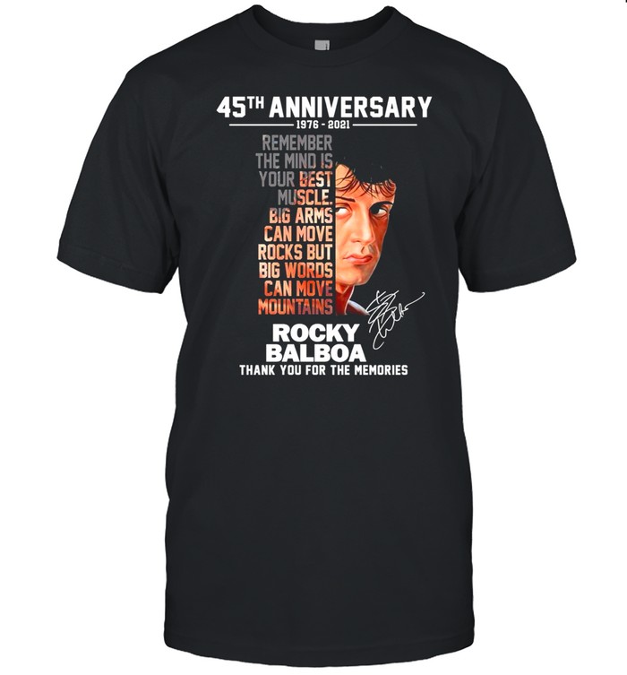 45Th Anniversary 1976 2021 Rocky Balboa Thank You For The Memories T-Shirt