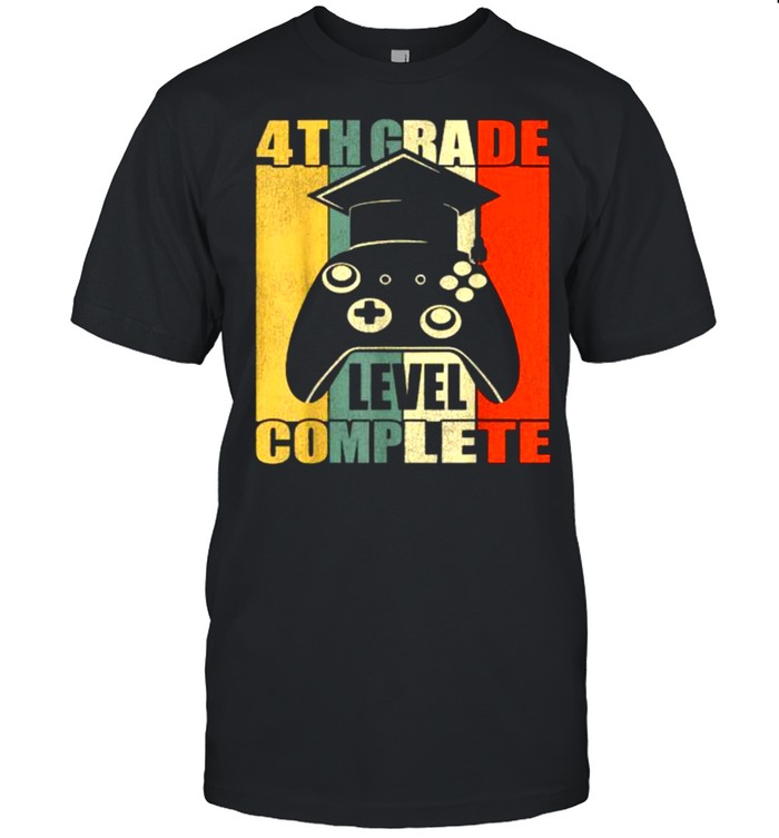 4Th Grade Level Complete. Gamer Class Of 2021 Graduation Vintage T-Shirt 4Th Grade Level Complete. Gamer Class Of 2021 Graduation Vintage T-Shirt
