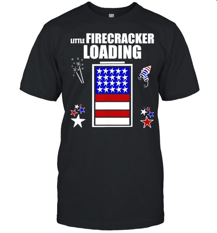 4Th July Pregnancy Baby Reveal Little Firecracker Loading T-Shirt