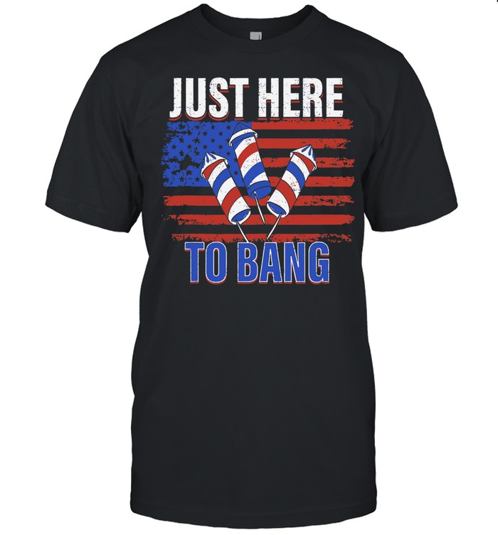 4Th Of July Just Here To Brag Vintage Flag T-Shirt
