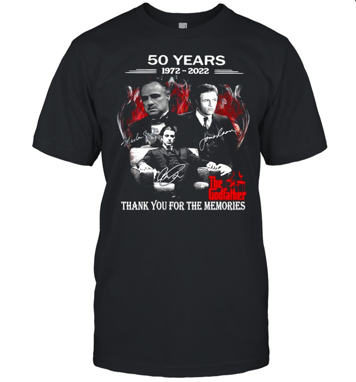 50 Years 1972-2022 The Godfather Signatures Thank You For The Memories T-Shirt
