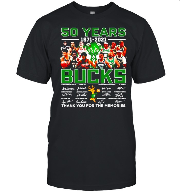 50 Years Of Bucks 1971 2021 Thank You For The Memories T-Shirt