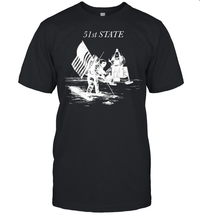 51St State The Moon American Flag T-Shirt