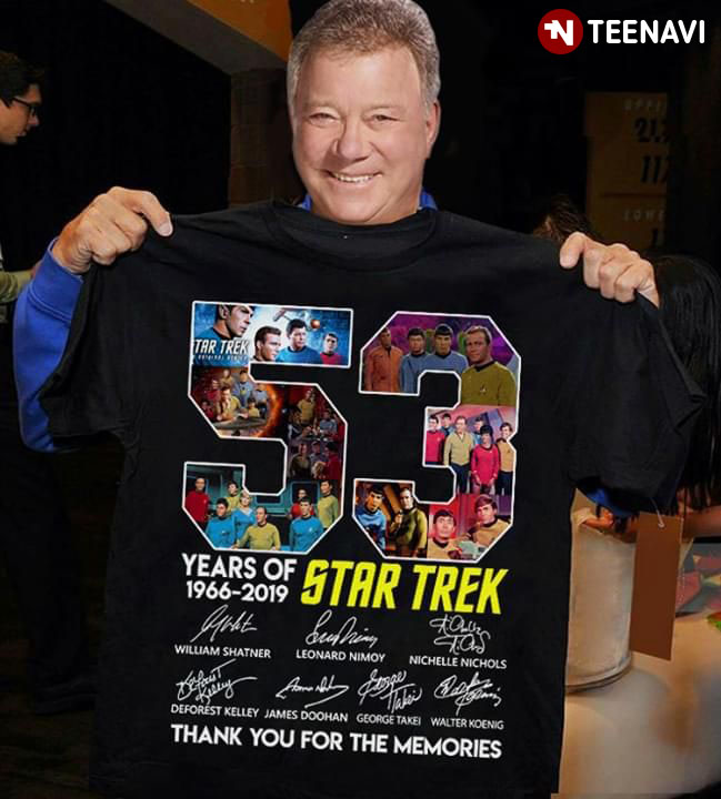 53 Years Of Star Trek 1966-2019 Thank You For The Memories T-Shirt