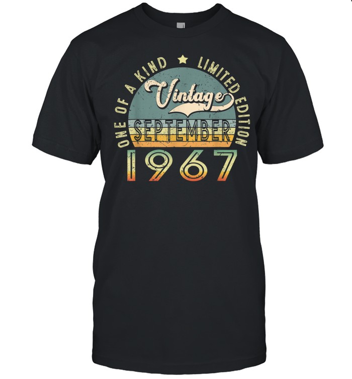 54 Years Old Vintage September 1967 54Th Birthday T-Shirt