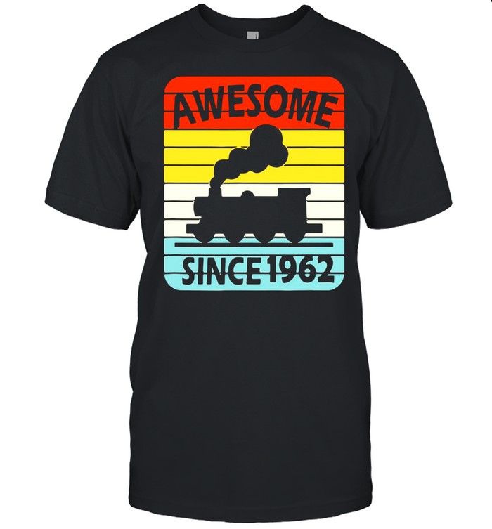 59Th Birthday Train Awesome Since 1962 Age 59 Vintage T-Shirt
