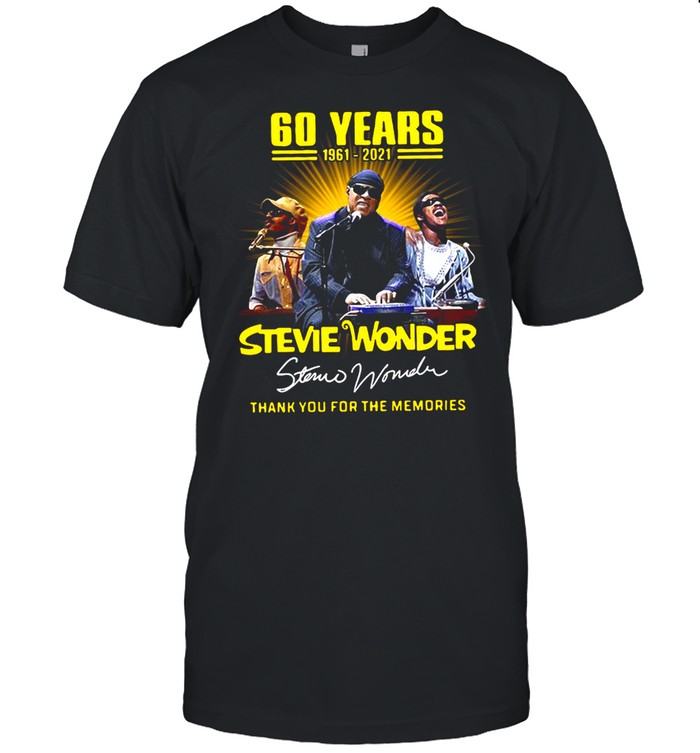 60 Years 1961 2021 Stevie Wonder Signature Thank You For The Memories T-Shirt