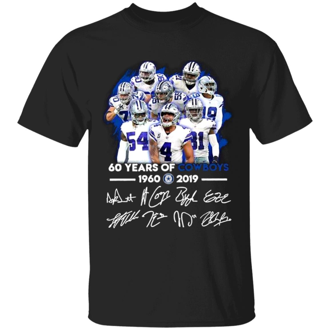 60-Years-Of-Dallas-Cowboys-1960-2019-Signatures G500 Gildan 5.3 Oz. T-Shirt
