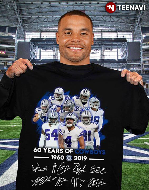 60 Years Of Dallas Cowboys 1960-2019 Signatures T-Shirt