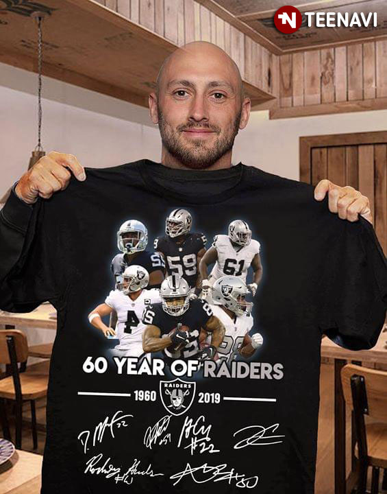 60 Years Of Oakland Raiders 1960-2019 Signatures T-Shirt