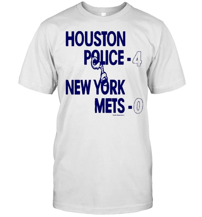 80S Vintage Houston Astros 1986 Playoffs Houston Police 4 New York Mets 0 T-Shirt