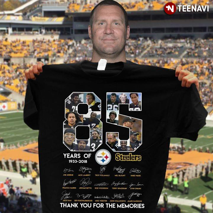 85 Years Of Pittsburgh Steelers 1933-2018 Thank You For The Memories T-Shirt