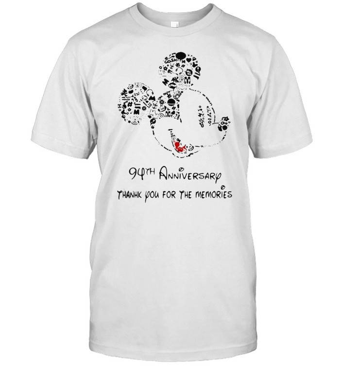 94Th Anniversary Thank You For The Memories Mickey Disney T-Shirt 94Th Anniversary Thank You For The Memories Mickey Disney T-Shirt