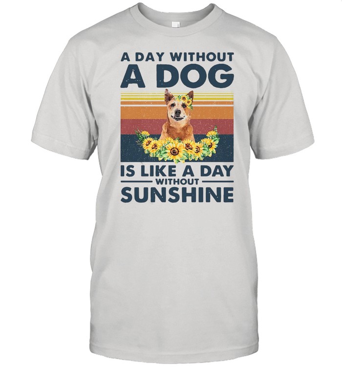 A Day Without A Dog Is Like A Day Without Sunshine Red Heeler Vintage T-Shirt