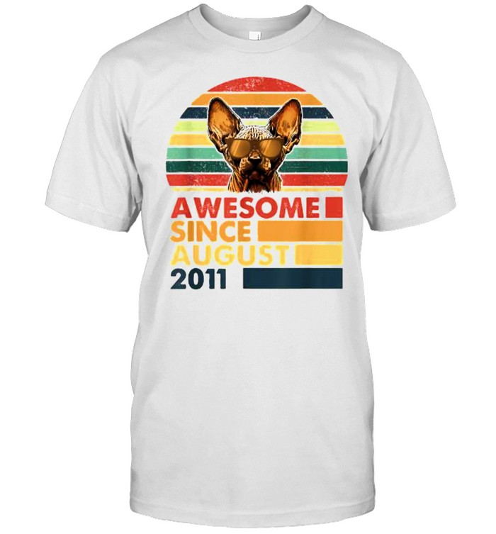 Awesome Since August 2011 Cat Vintage T-Shirt