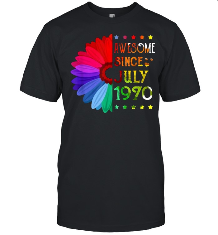 Awesome Since July 1970 51St Birthday Flower T-Shirt