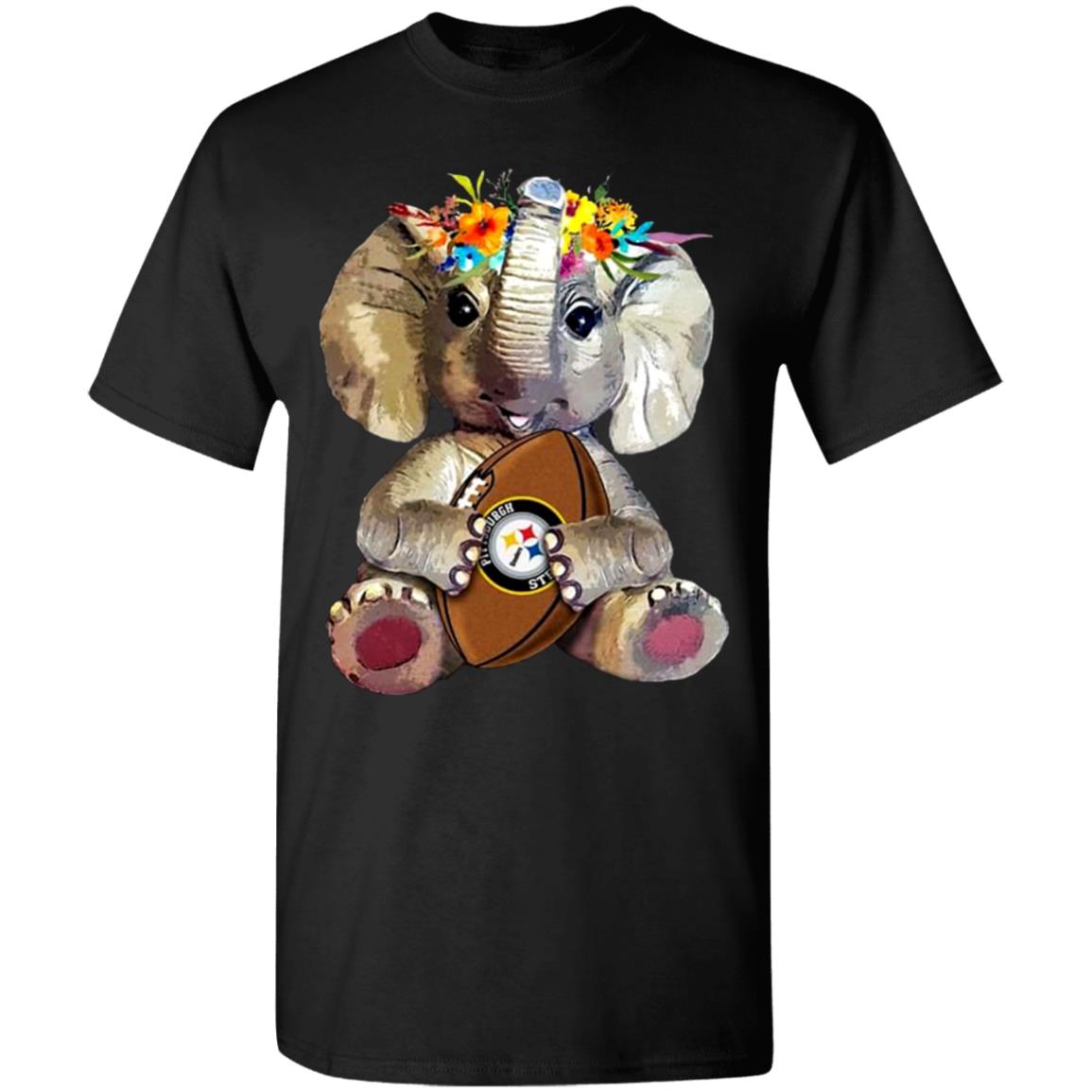 Baby-Elephant-Embracing-Pittsburgh-Steelers G500 Gildan 5.3 Oz. T-Shirt