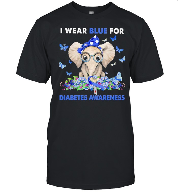 Baby Elephant I Wear Blue For Diabetes Awareness T-Shirt