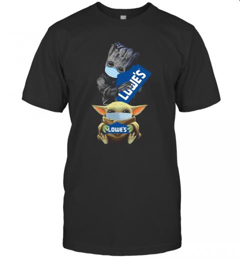 Baby Groot And Baby Yoda Face Mask Hug Lowe’S T-Shirt