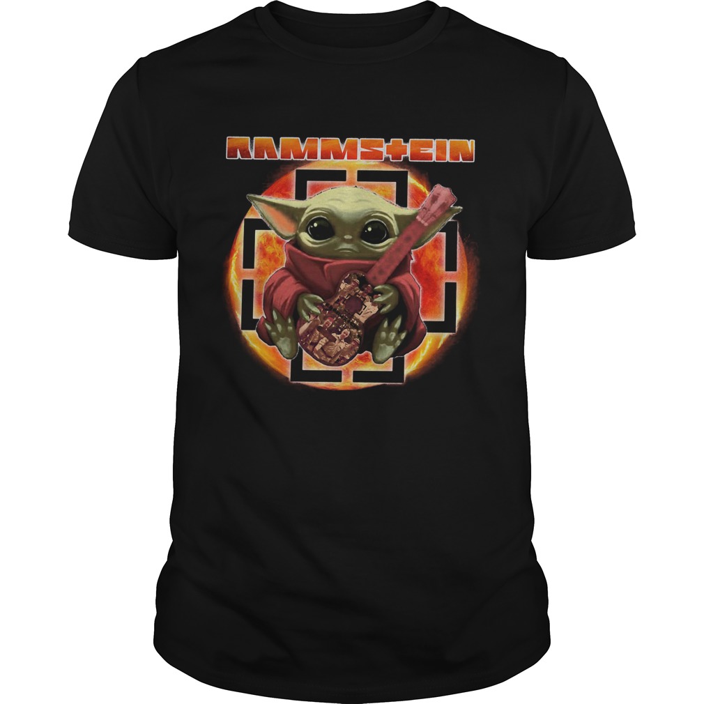 Baby Yoda Hug Rammstein Guitar T-Shirt Baby Yoda Hug Rammstein Guitar T-Shirt