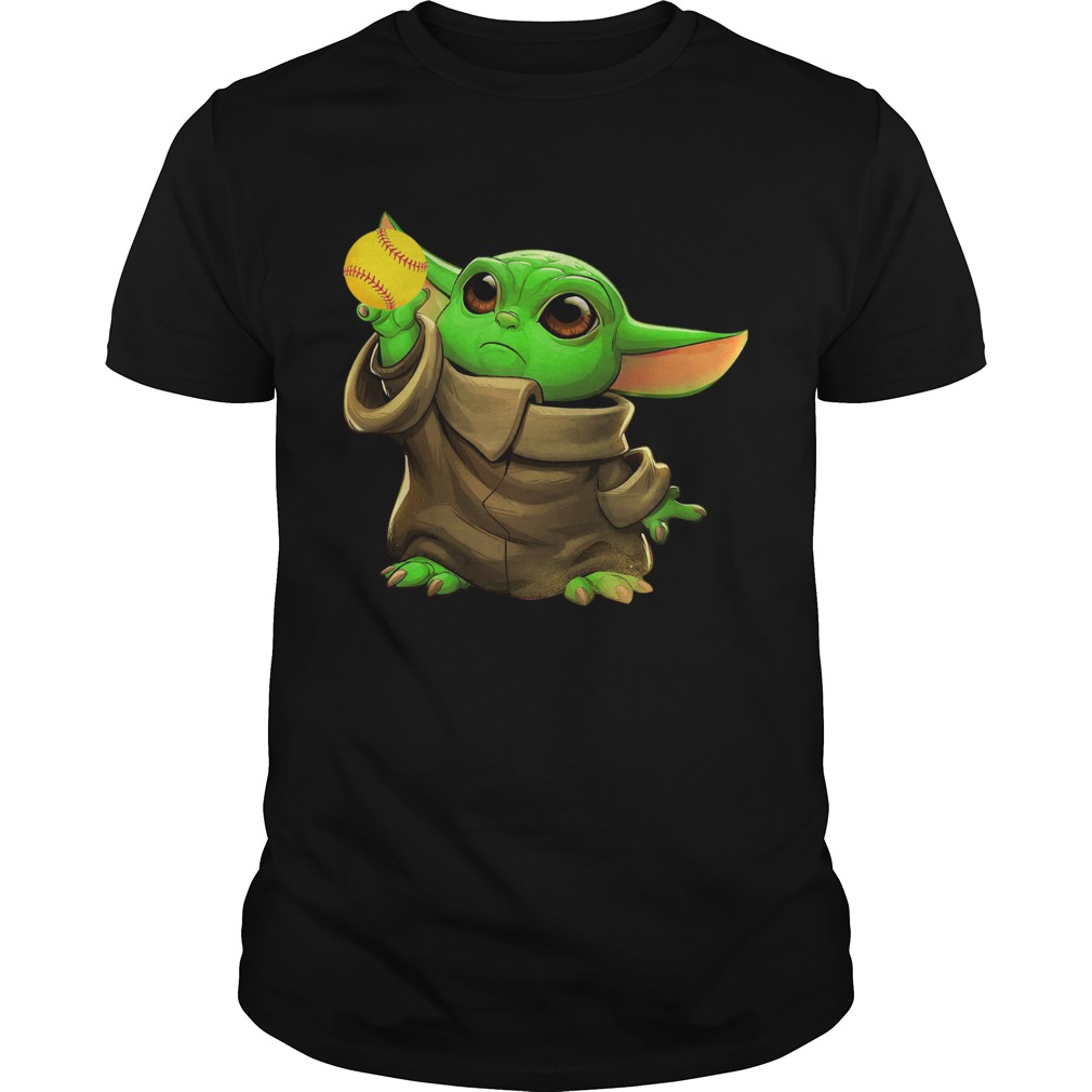 Baby Yoda Hug Softball T-Shirt