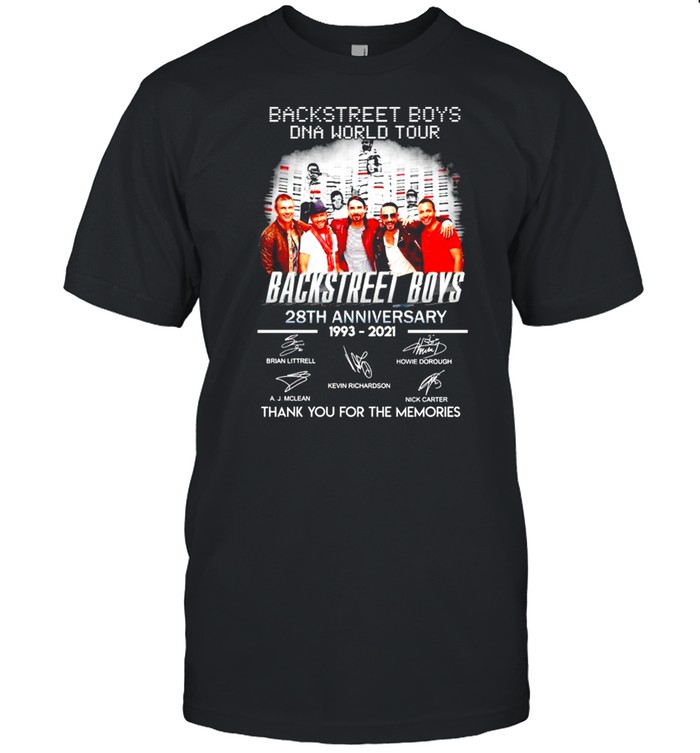 Backstreet Boys Dna World Tour 28Th Anniversary 1993 2021 Thank You For The Memories T-Shirt