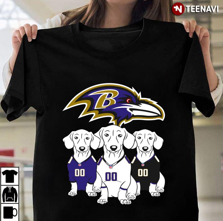 Baltimore Ravens Dachshund Dogs T-Shirt