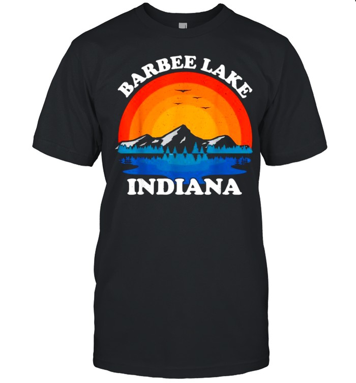 Barbee Lake Indiana Summer Vacation Retro Sunset T-Shirt