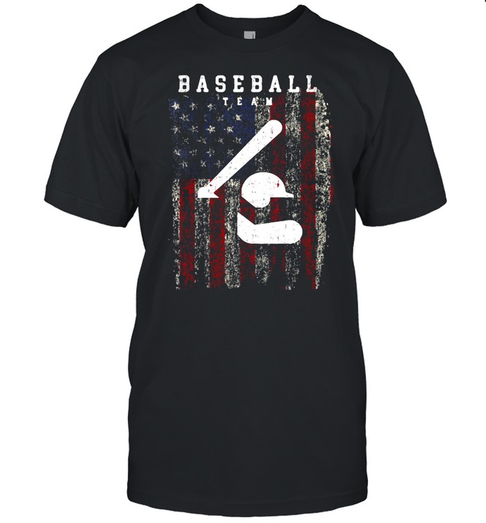 Baseball Athlete Sports Pictogram American Flag T-Shirt
