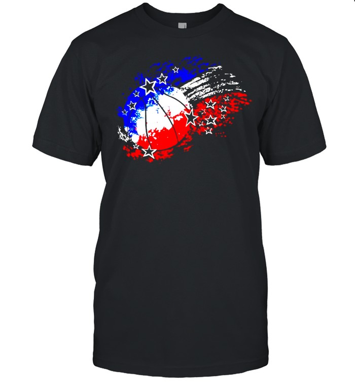 Basketball Red White Blue 4Th Of July T-Shirt