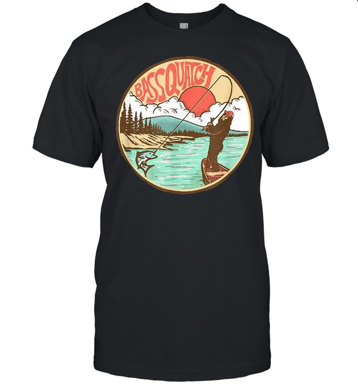 Bassquatch Bass Fishing Bigfoot On The Lake Sasquatch T-Shirt