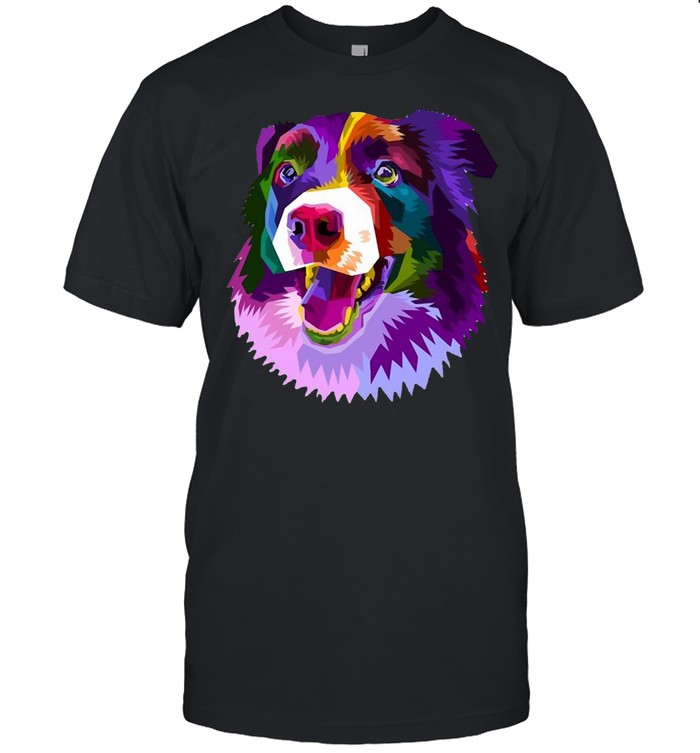 Border Collie Pop Art Portrait Colorful For Dog Owners T-Shirt