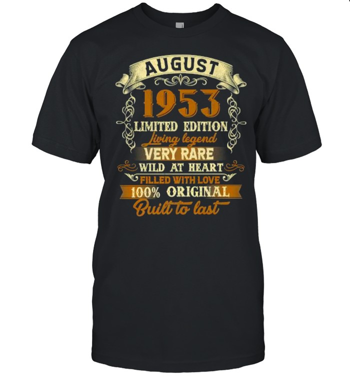 Born In August 1953 Vintage 68Th Birthday Gift 68 Year Old Premium T-Shirt