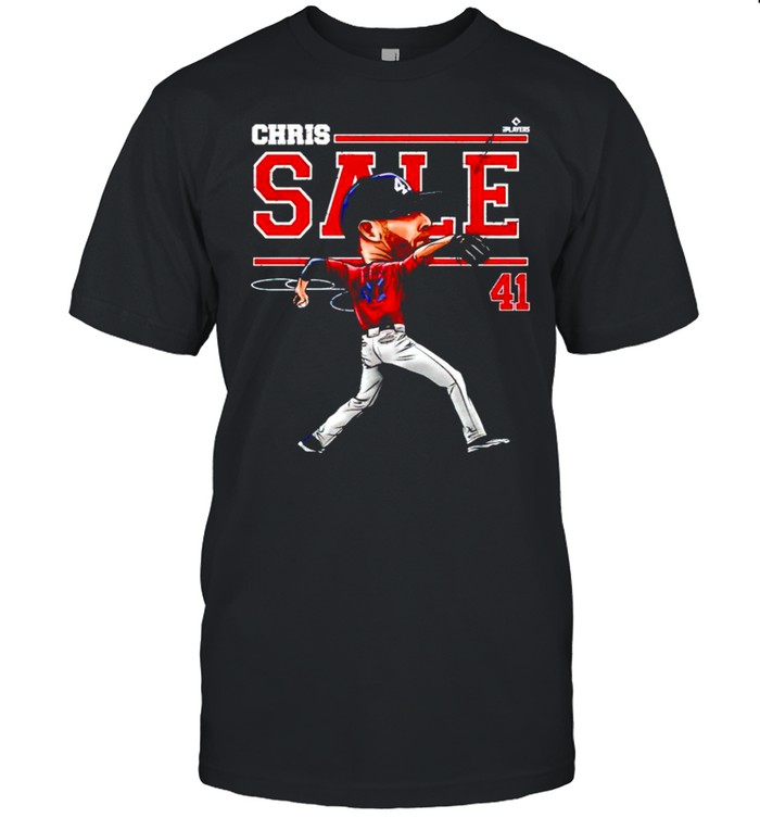 Boston Baseball 41 Chris Sale Cartoon Signature T-Shirt Boston Baseball 41 Chris Sale Cartoon Signature T-Shirt