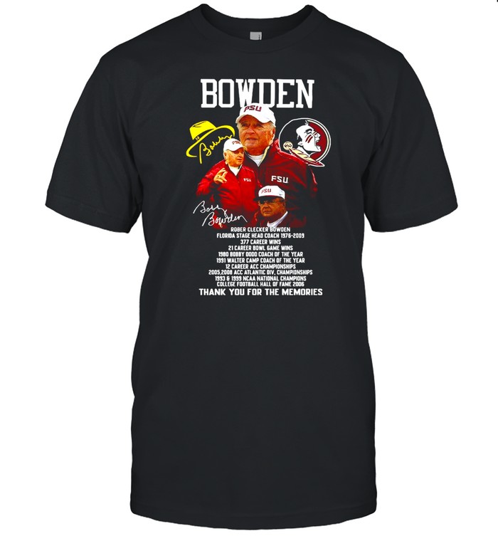 Bowden Florida State Seminoles Signature Thank You For The Memories T-Shirt