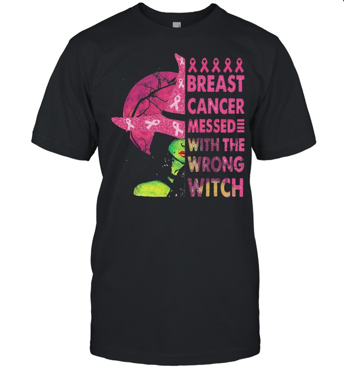 Breast Cancer Messed With The Wrong Witch Halloween T-Shirt