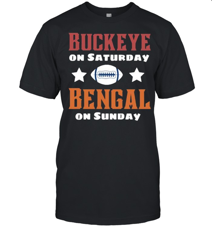 Cincinnati Ohio Funny Buckeye On Saturday Bengal On Sunday T-Shirt