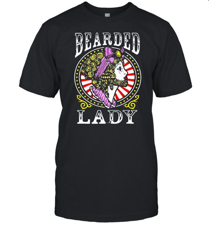 Circus Staff Bearded Lady Costume Vintage Carnival Party T-Shirt