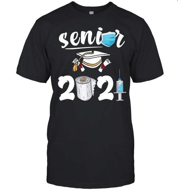 Class Of 2021 Senior T-Shirt Quarantine Face Mask Decorations T-Shirt