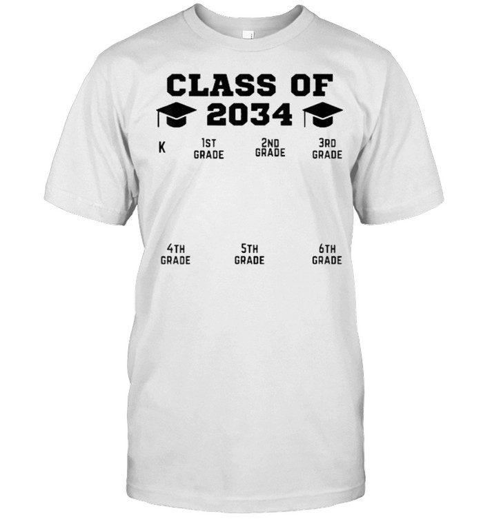 Class Of 2034 School Year Grow With Me K-12 Handprint T-Shirt