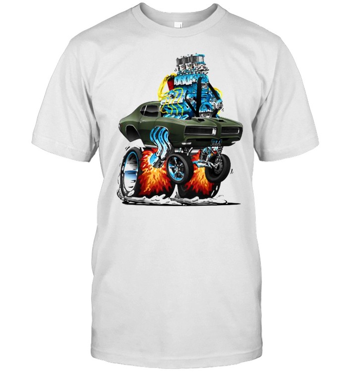 Classic Sixties Muscle Car Hot Rod Cartoon T-Shirt Classic Sixties Muscle Car Hot Rod Cartoon T-Shirt