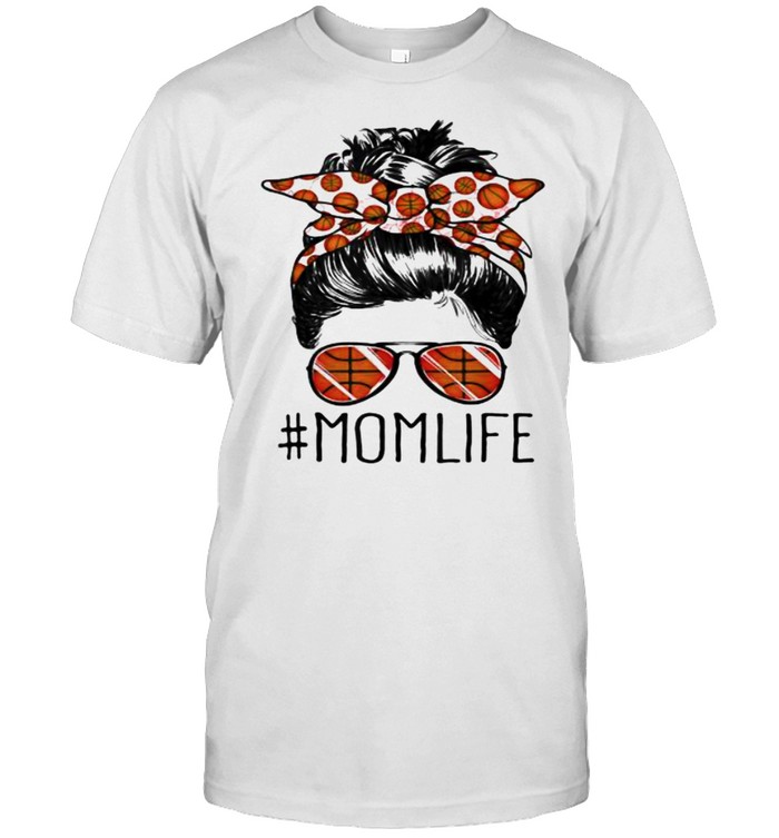 Classy Mom Life Messy Bun Hair Funny Basketball T-Shirt