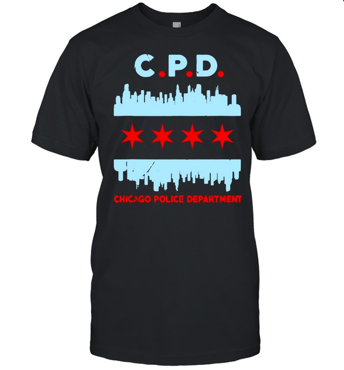 C.P.D Chicago Police Department Flag Skyline T-Shirt C.P.D Chicago Police Department Flag Skyline T-Shirt