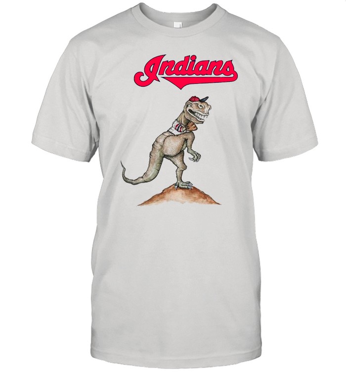 Cleveland Indians T-Rex Throw A Baseball T-Shirt