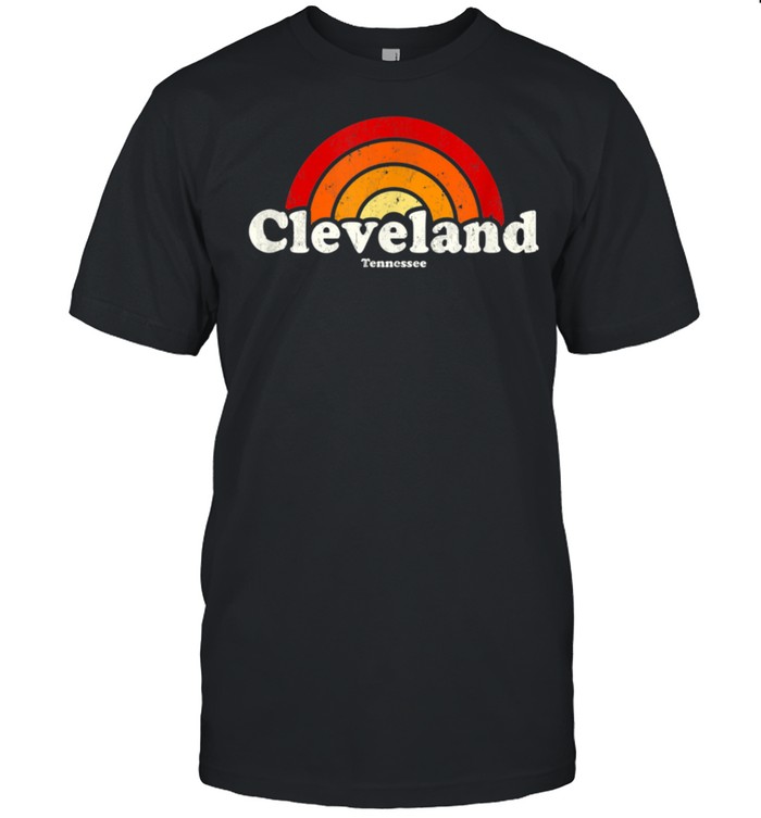 Cleveland Tennessee Tn Vintage 70S Retro Rainbow Design T-Shirt