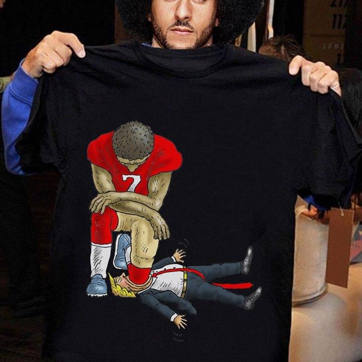 Colin Kaepernick Taking Knee On Mouth Trump T-Shirt