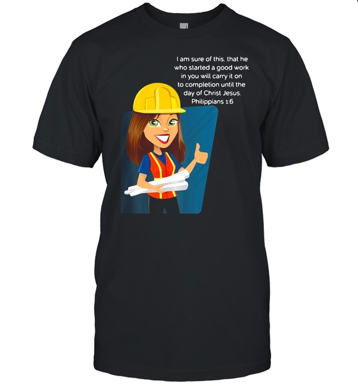 Concrete Cranes Vbs Hard Hat Memory Verse Philippians 16 T-Shirt