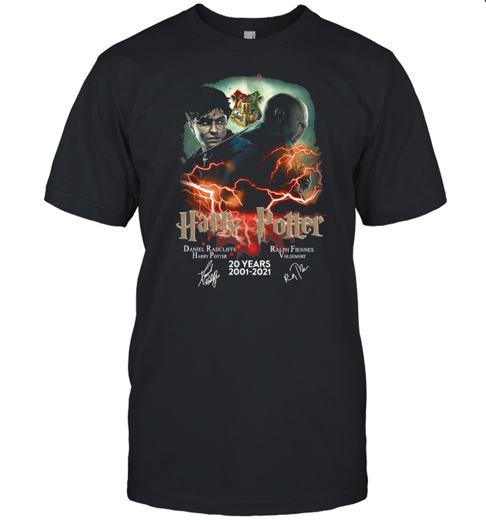 Confrontation Harry Potter Vs Voldemort 20 Years 2001-2021 Signatures T-Shirt