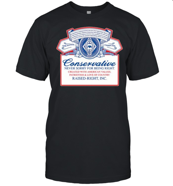 Conservative Never Sorry For Being Right T-Shirt Conservative Never Sorry For Being Right T-Shirt