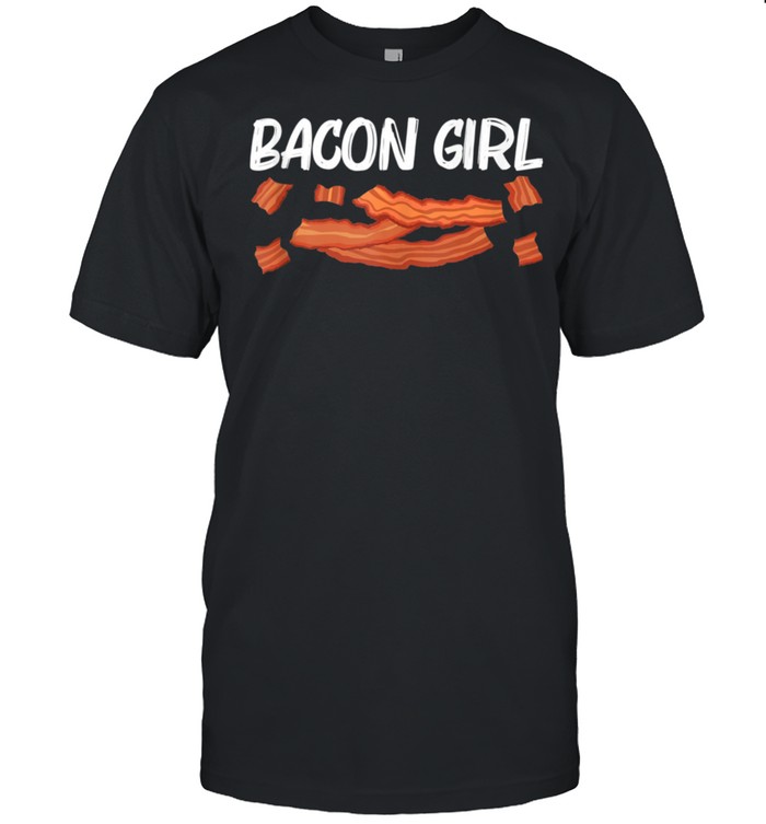 Cool Bacon Art For Girls Kid Pig Pork Strips Breakfast Food T-Shirt
